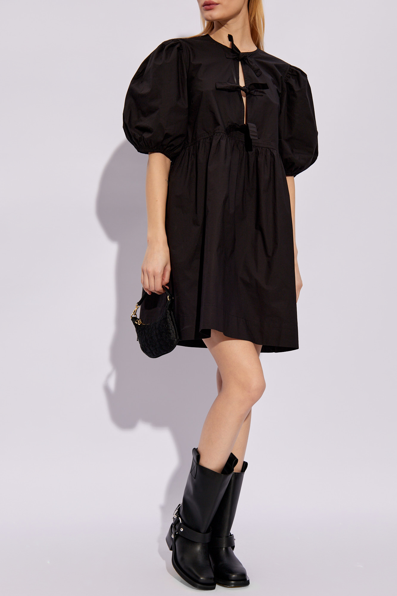 Black Dress from organic cotton Ganni Vitkac France